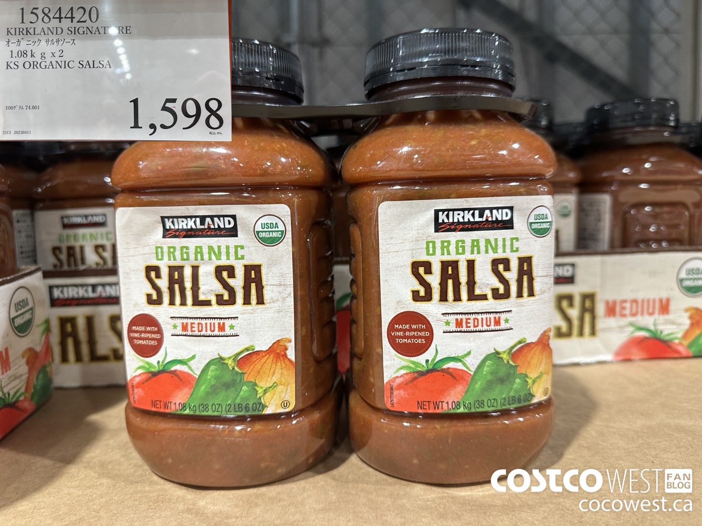 1584420 KIRKLAND SIGNATURE ORGANIC SALSA 1.08KG X 2 $1598.00