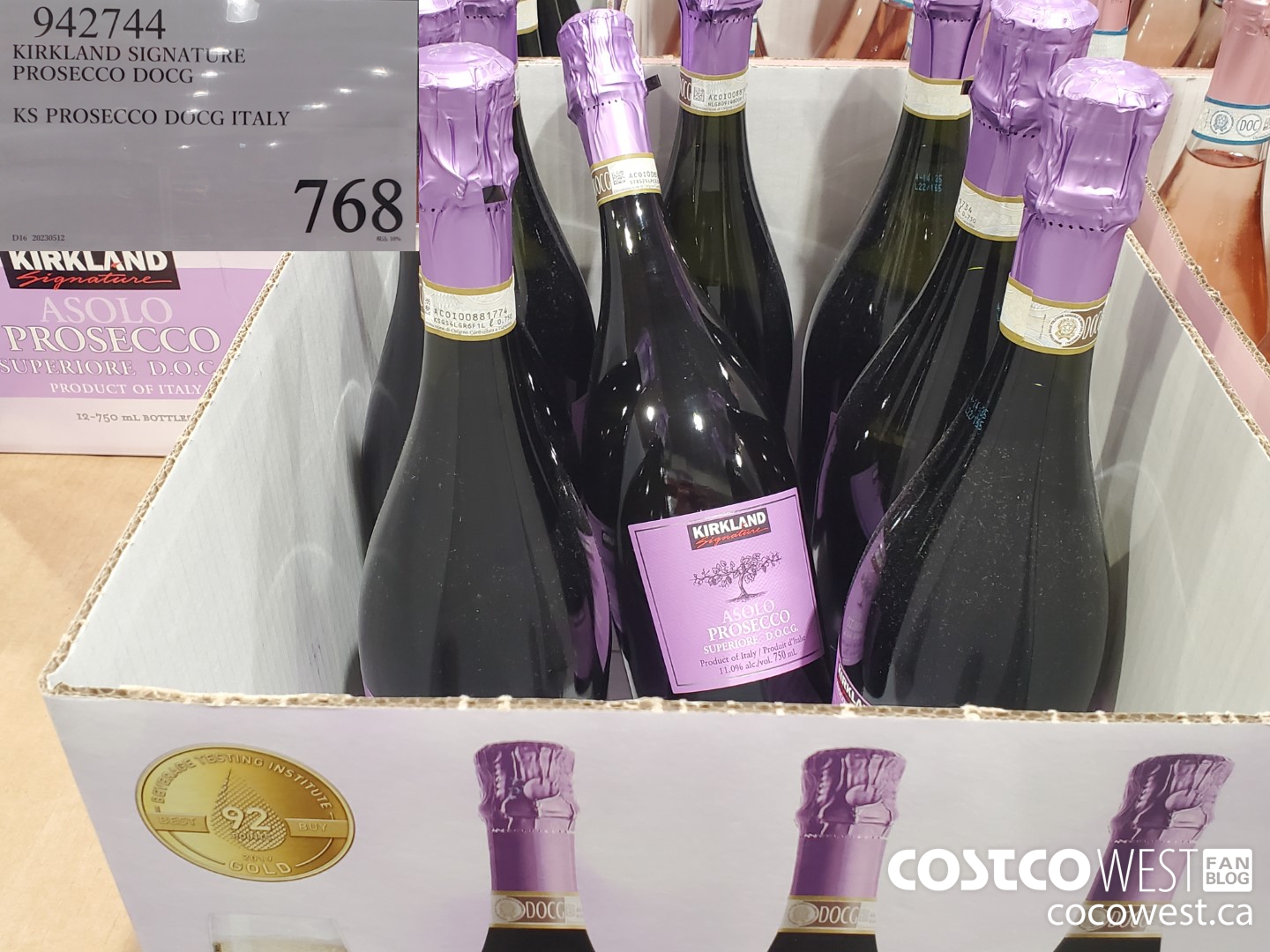 942744 KIRKLAND SIGNATURE PROSECCO DOCG ITALY $768.00