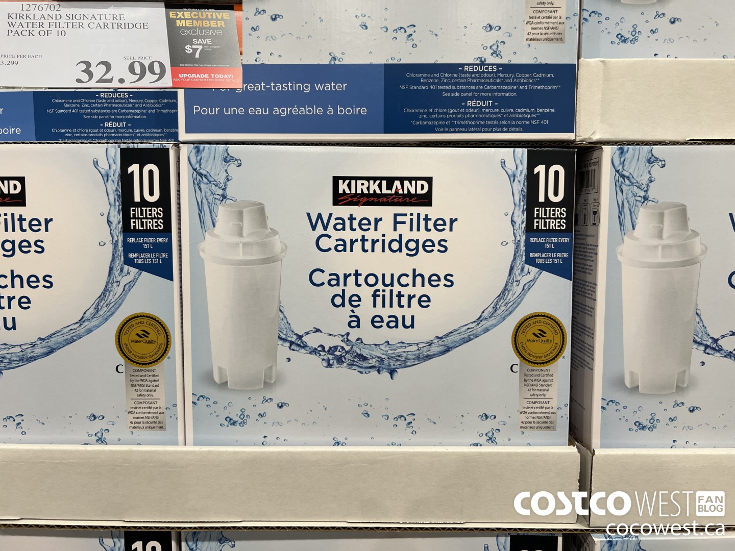1276702 KIRKLAND SIGNATURE WATER FILTER CARTRIDGE PACK OF 10 ($7.00 INSTANT SAVINGS EXPIRES ON 2023-05-14) $25.99