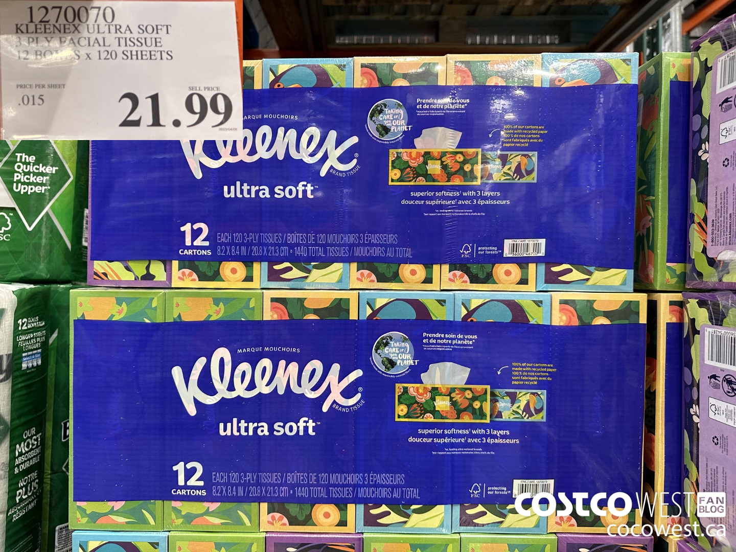 1270070 KLEENEX ULTRA SOFT 3 PLY FACIAL TISSUE 12 BOXES x 120 SHEETS $21.99