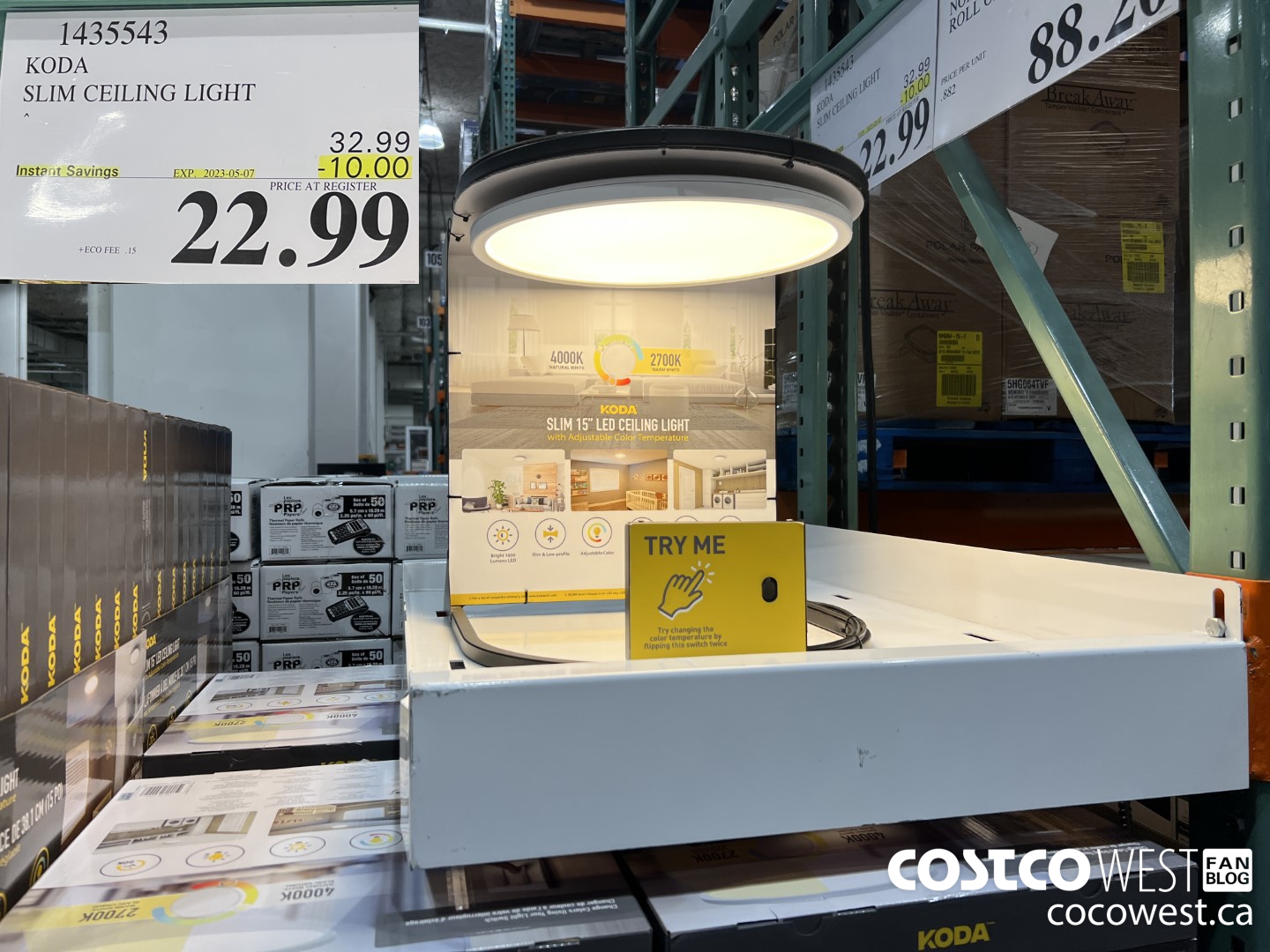 1435543 KODA SLIM CEILING LIGHT LED ($10.00 INSTANT SAVINGS EXPIRES ON 2023-05-07) $22.99