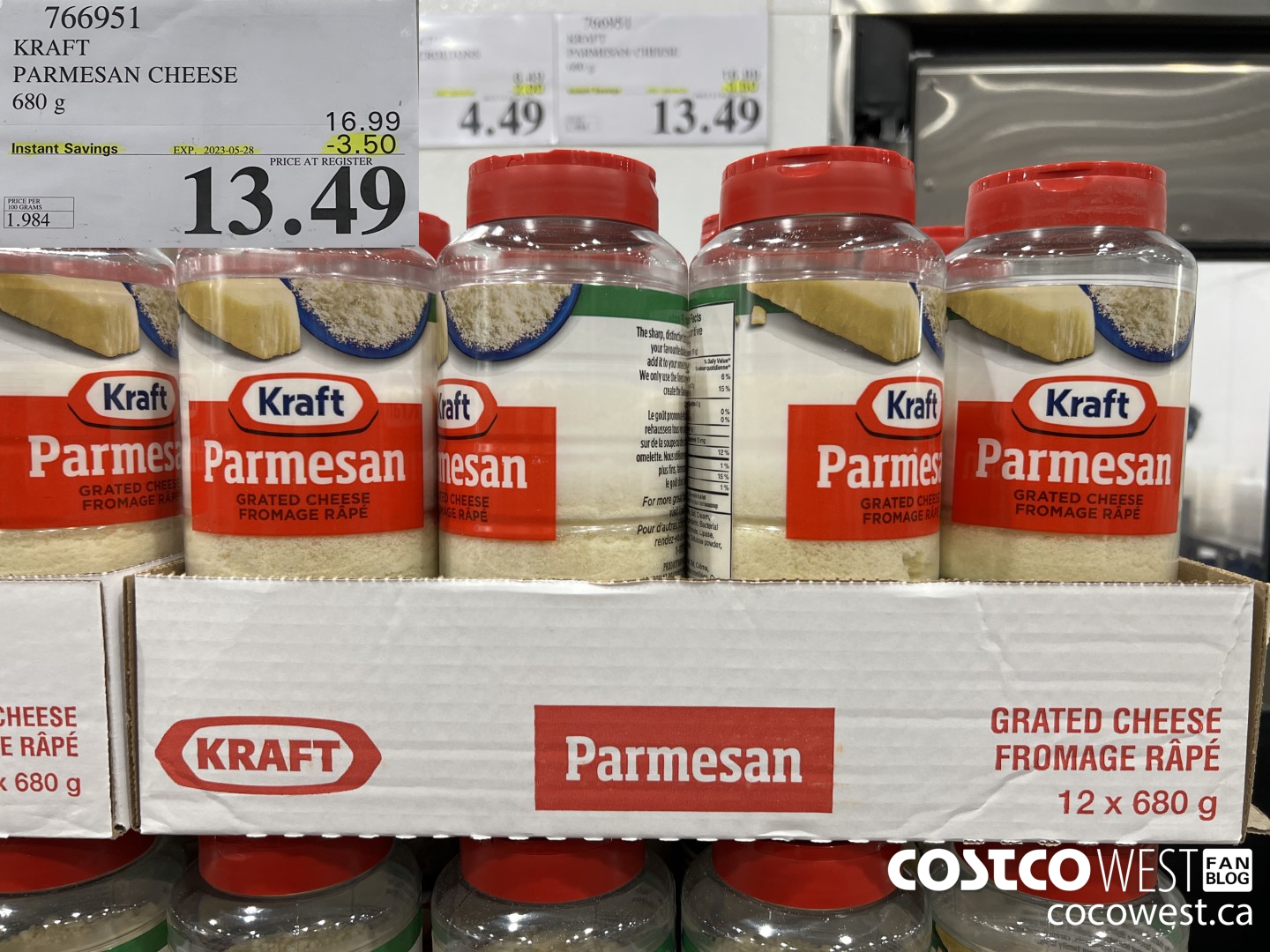 766951 KRAFT PARMESAN CHEESE 680 g ($3.50 INSTANT SAVINGS EXPIRES ON 2023-05-28) $13.49
