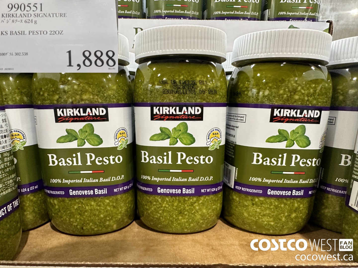 990551 KS BASIL PESTO 22OZ $1888.00