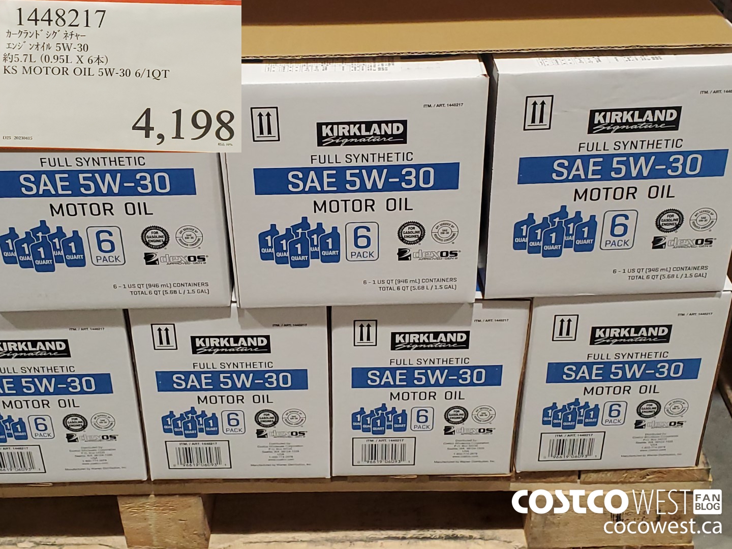 1448217 KS MOTOR OIL 5W-30 6/1QT $4198.00