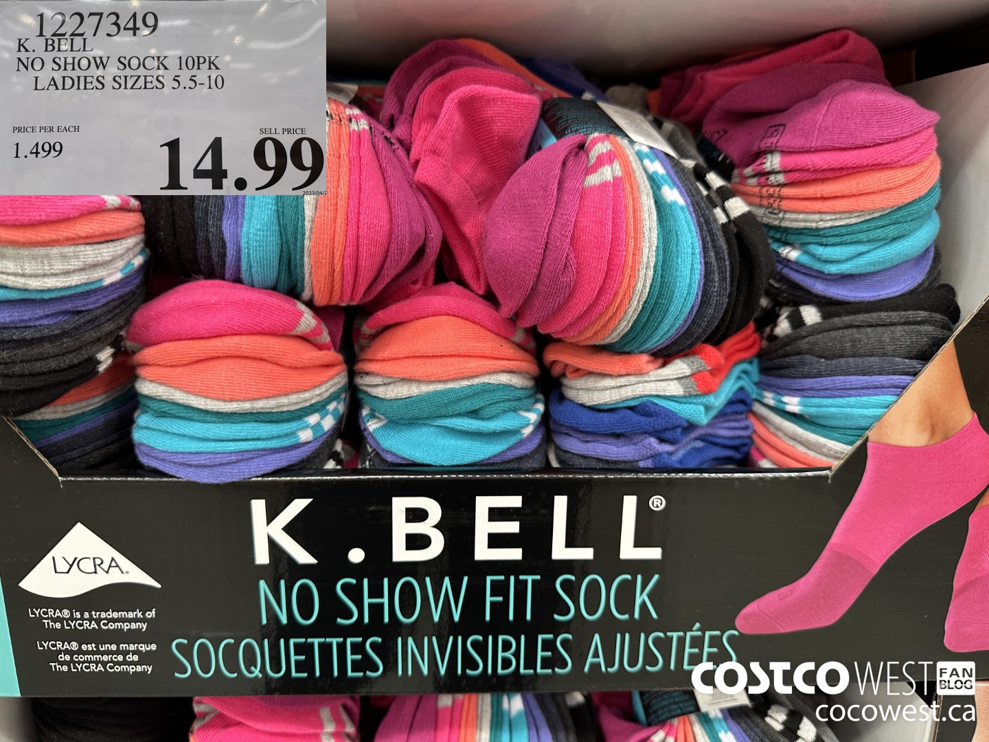 1227349 K. BELL NO SHOW SOCK 10PK LADIES SIZES 5.5-10 $14.99