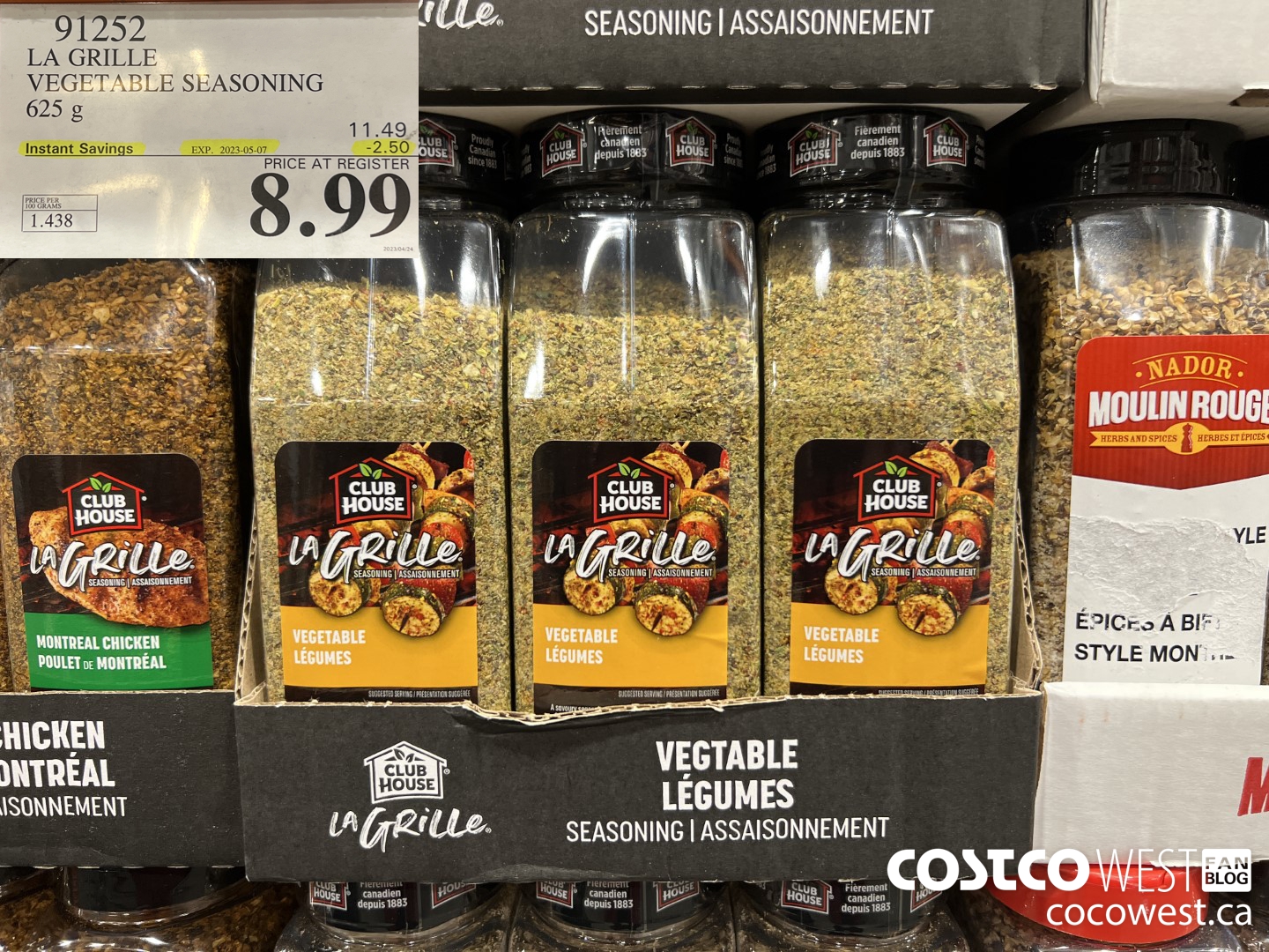 91252 LA GRILLE VEGETABLE SEASONING 625 G ($2.50 INSTANT SAVINGS EXPIRES ON 2023-05-07) $8.99