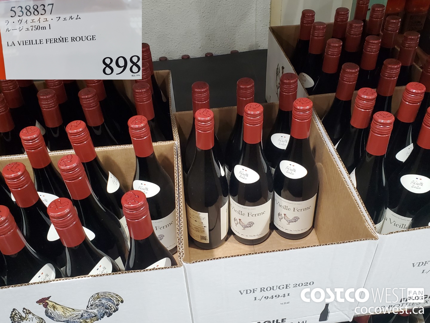 538837 LA VIEILLE FERME ROUGE 750ML $898.00