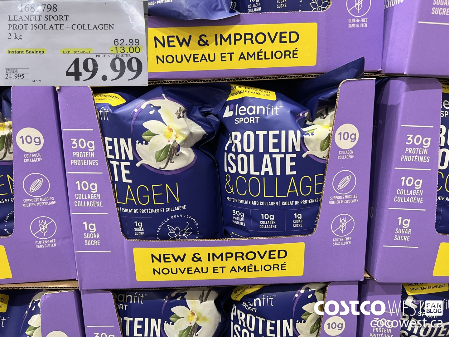 1681798 LEANFIT SPORT PROT ISOLATE + COLLAGEN 2 KG ($13.00 INSTANT SAVINGS EXPIRES ON 2023-05-21) $49.99