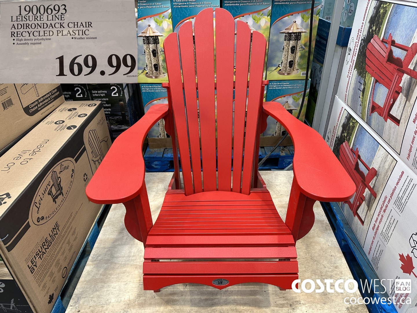 1900693 LEISURE LINE ADIRONDACK CHAIR RECYCLED PLASTIC $169.99