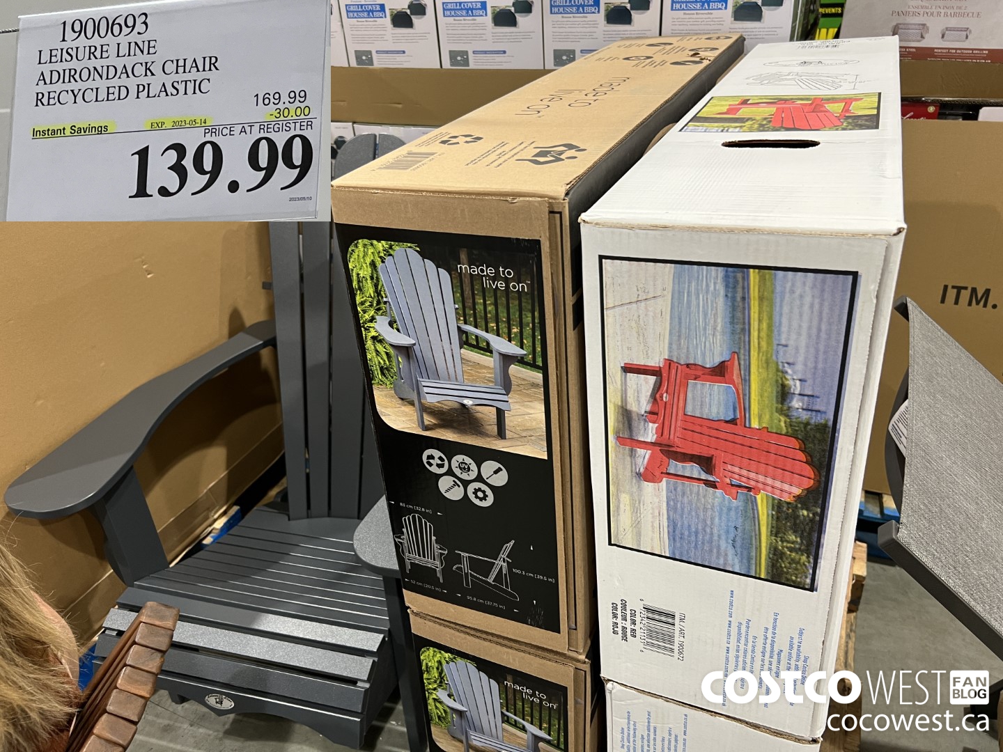 1900693 LEISURE LINE ADIRONDACK CHAIR RECYCLED PLASTIC ($30.00 INSTANT SAVINGS EXPIRES ON 2023-05-14) $139.99