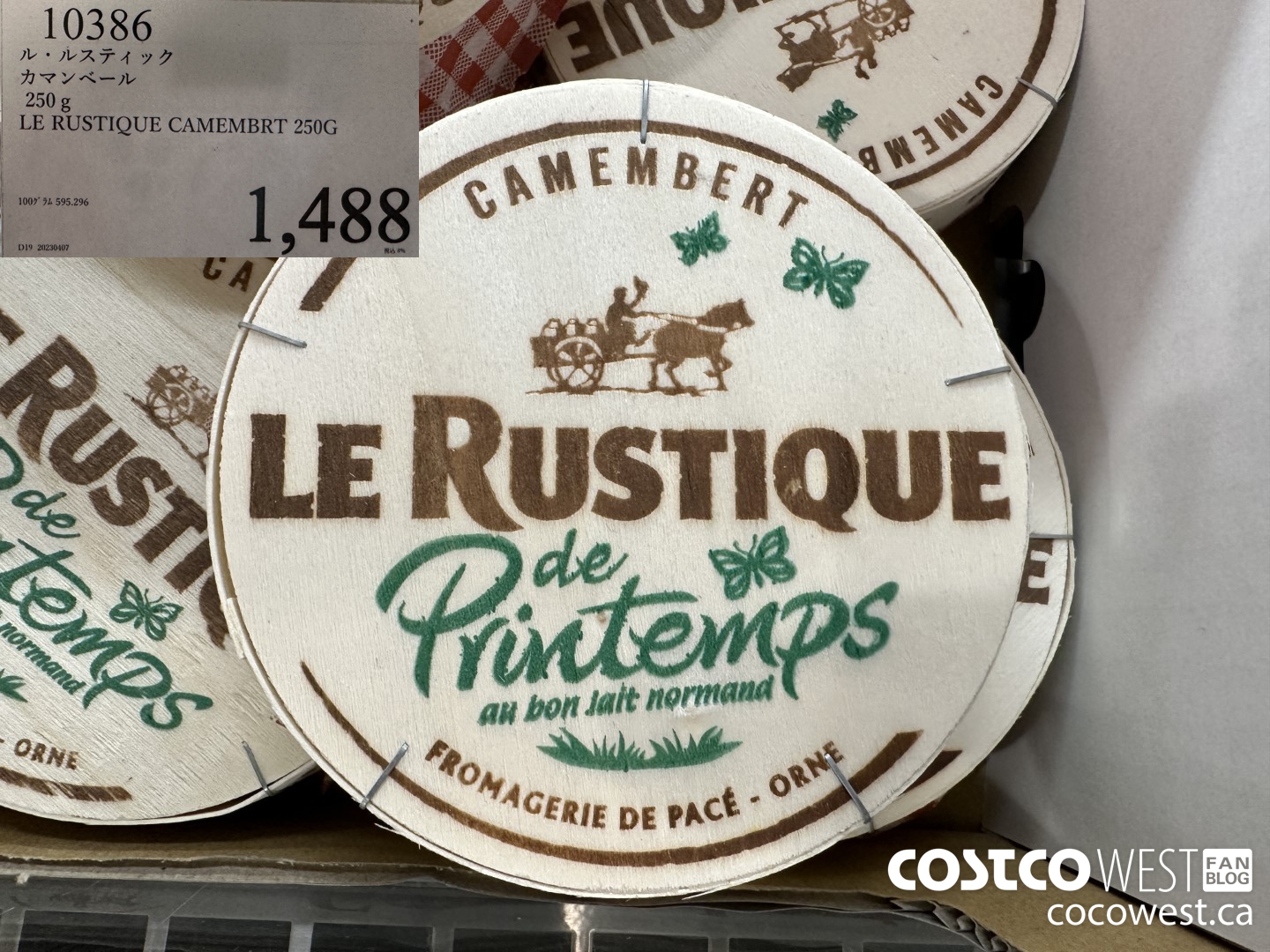 10386 LE RUSTIQUE CAMEMBRT 250G $1488.00