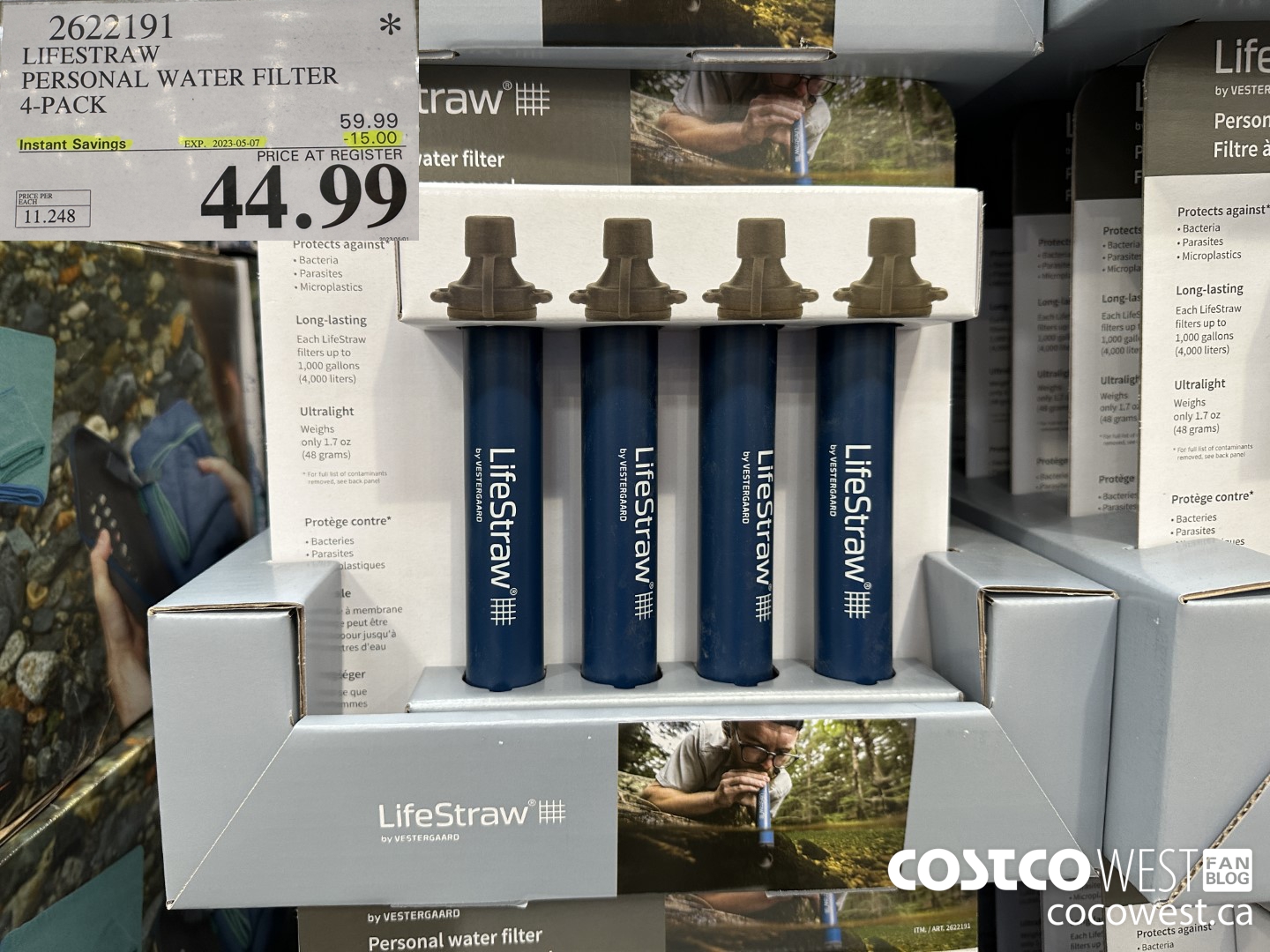 2622191 LIFESTRAW PERSONAL WATER FILTER 4-PACK ($15.00 INSTANT SAVINGS EXPIRES ON 2023-05-07) $44.99