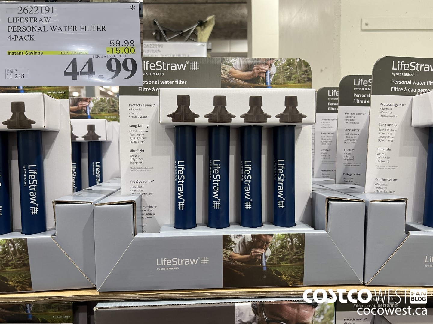 2622191 LIFESTRAW PERSONAL WATER FILTER 4-PACK ($15.00 INSTANT SAVINGS EXPIRES ON 2023-05-07) $44.99