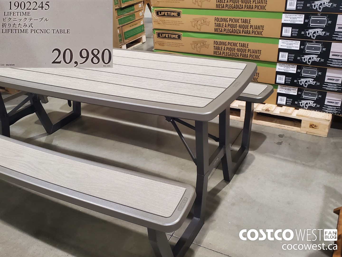 1902245 LIFETIME PICNIC TABLE $20980.00