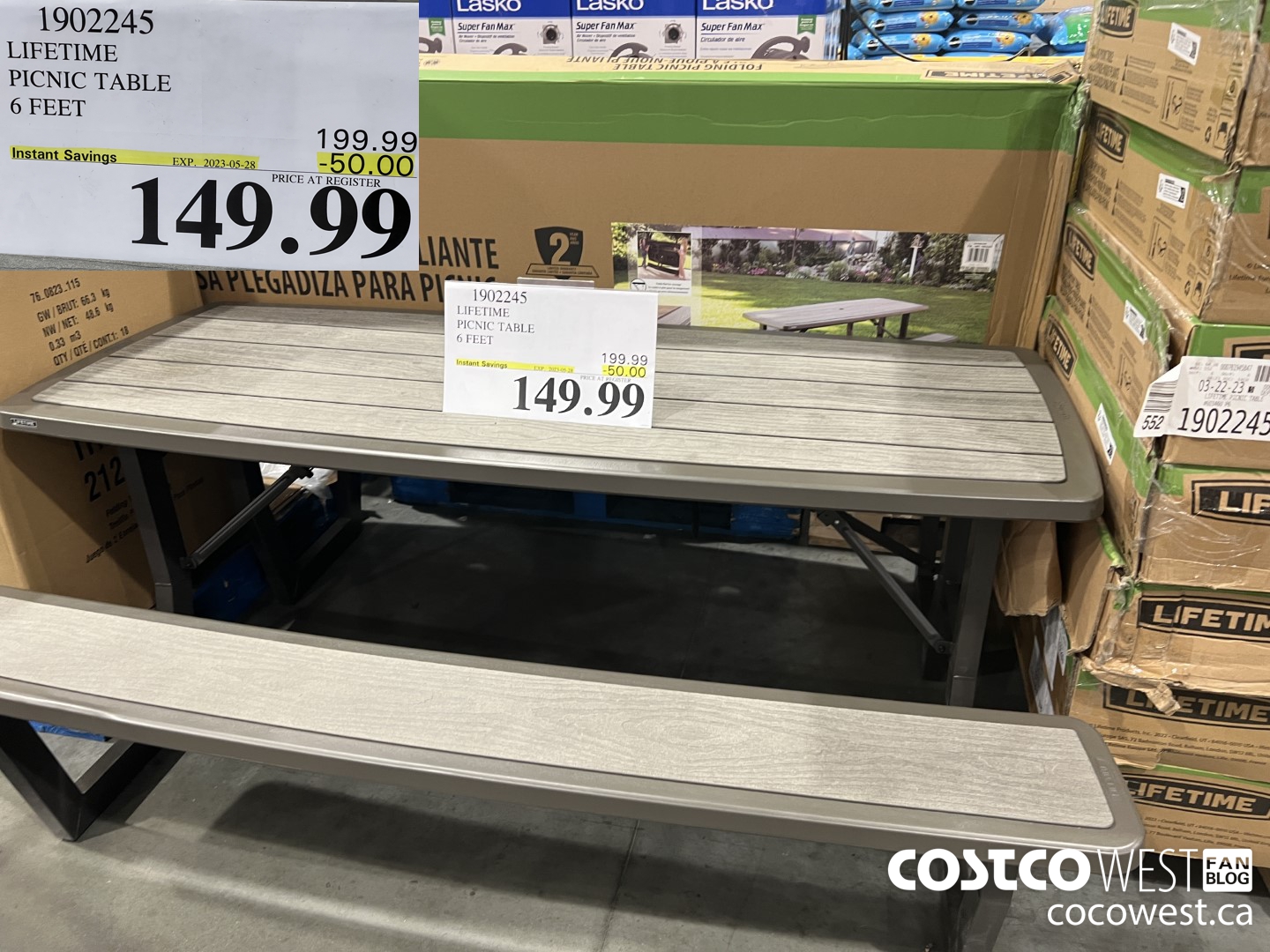 1902245 LIFETIME PICNIC TABLE 6 FEET ($50.00 INSTANT SAVINGS EXPIRES ON 2023-05-28) $149.99