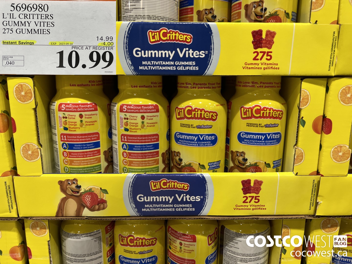 5696980 L'IL CRITTERS GUMMY VITES 275 GUMMIES ($4.00 INSTANT SAVINGS EXPIRES ON 2023-05-14) $10.99