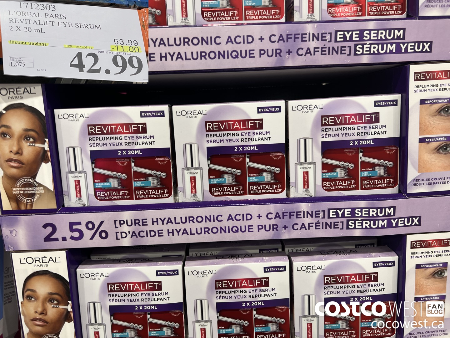 1712303 L'OREAL PARIS REVITALIFT EYE SERUM 2 X 20ML ($11.00 INSTANT SAVINGS EXPIRES ON 2023-05-21) $42.99