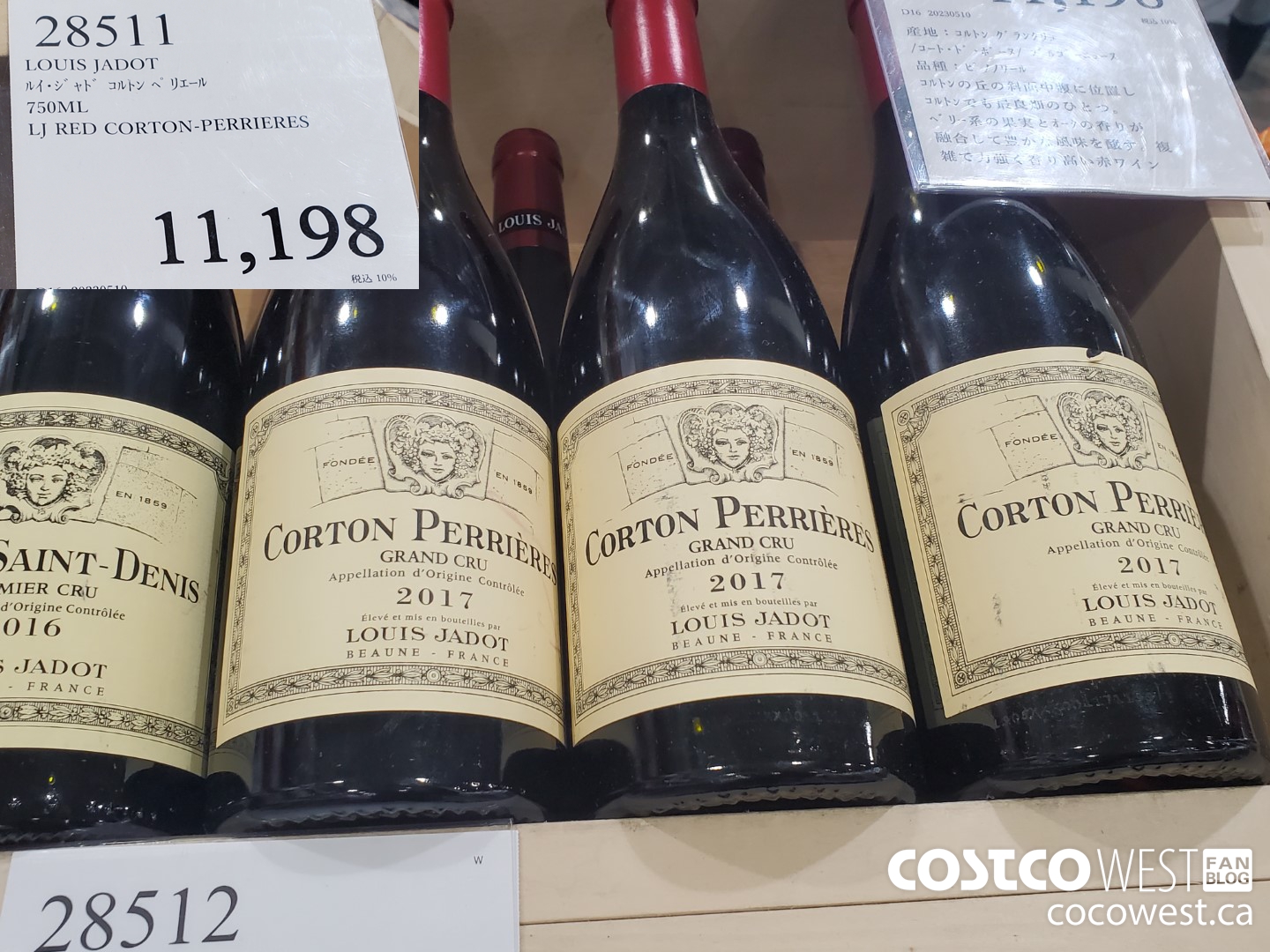 28511 LOUIS JADOT RED CORTON-PERRIERES 750ML $11198.00