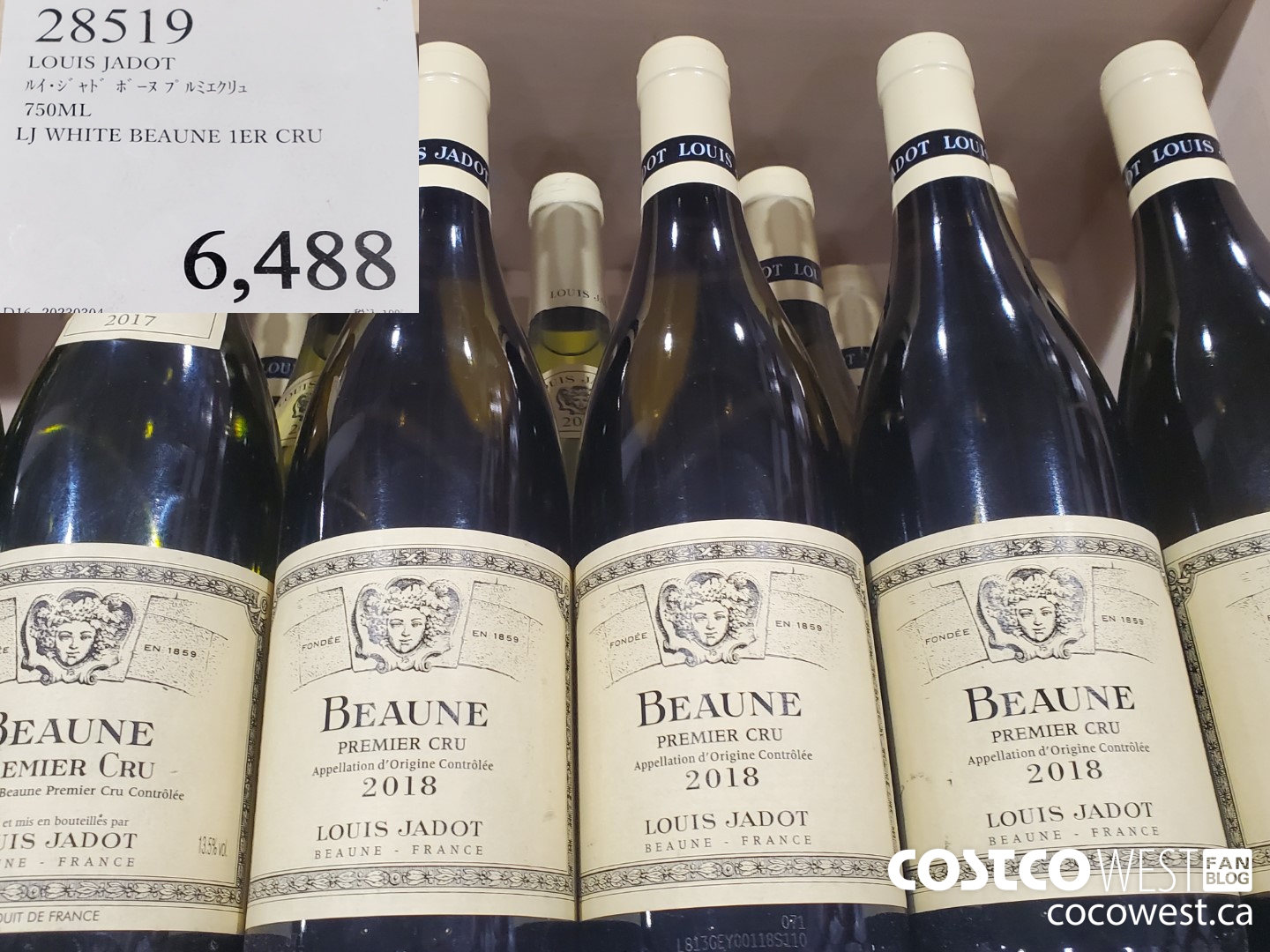 28519 LOUIS JADOT WHITE BEAUNE 1ER CRU 750ML $6488.00