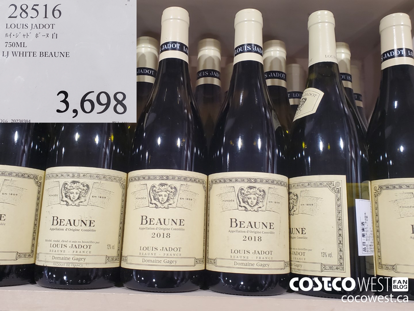 28516 LOUIS JADOT WHITE BEAUNE 750ML $3698.00
