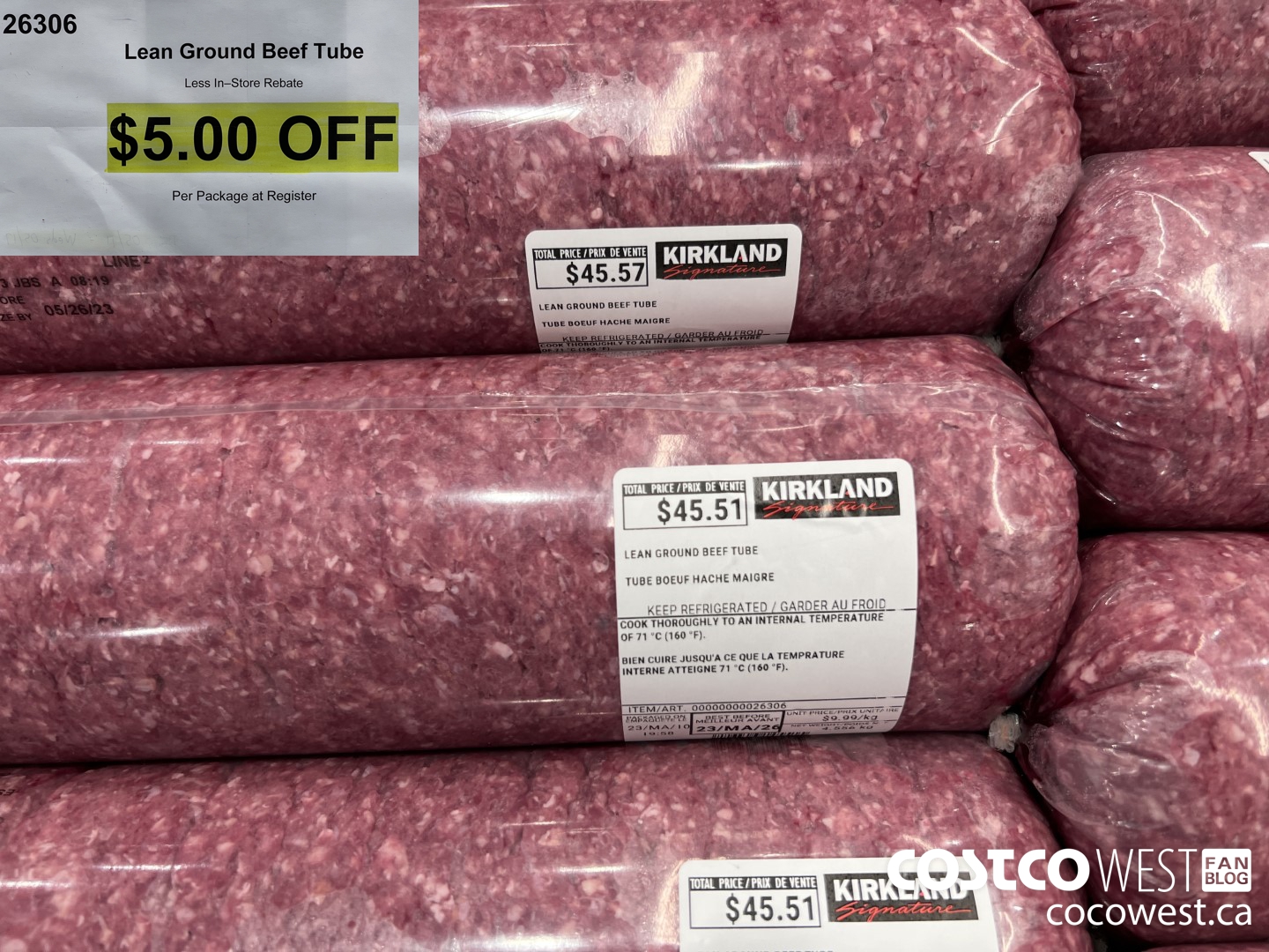 26306 Lean Ground Beef Tube ($5.00 INSTANT SAVINGS)