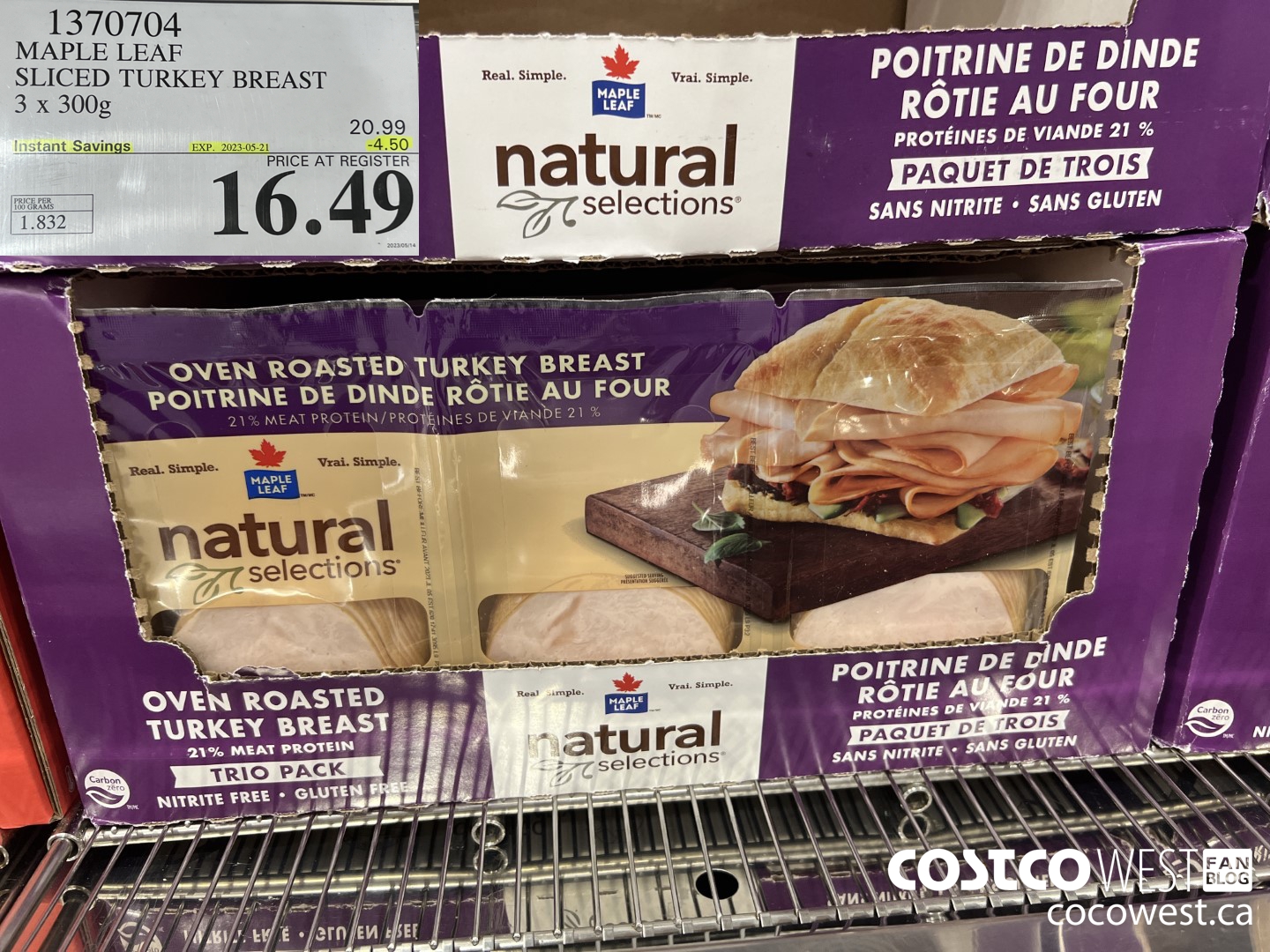 1370704 MAPLE LEAF SLICED TURKEY BREAST 3 x 300g ($4.50 INSTANT SAVINGS EXPIRES ON 2023-05-21) $16.49