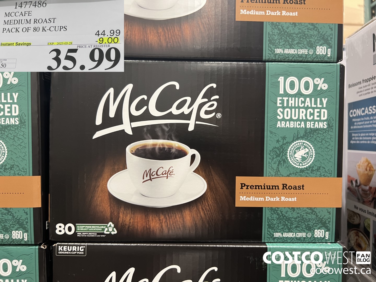 1477486 MCCAFE MEDIUM ROAST K-CUPS 80 COUNT  ($9.00 INSTANT SAVINGS EXPIRES ON 2023-05-28) $35.99