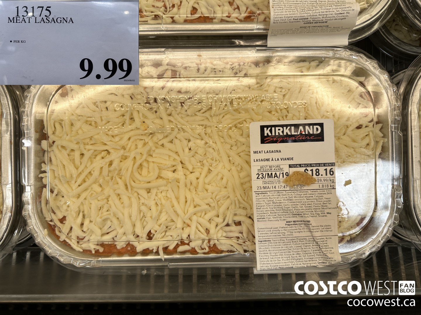 13175 MEAT LASAGNA $9.99