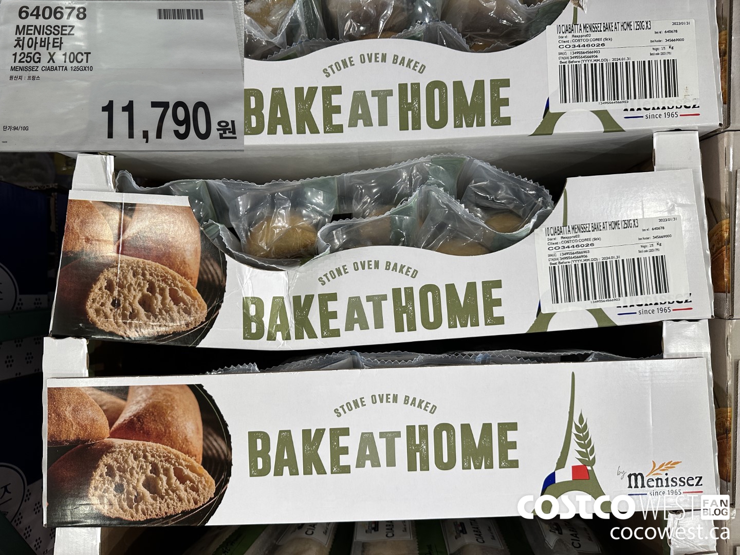 640678 MENISSEZ CIABATTA 125G X 10 $11790.00