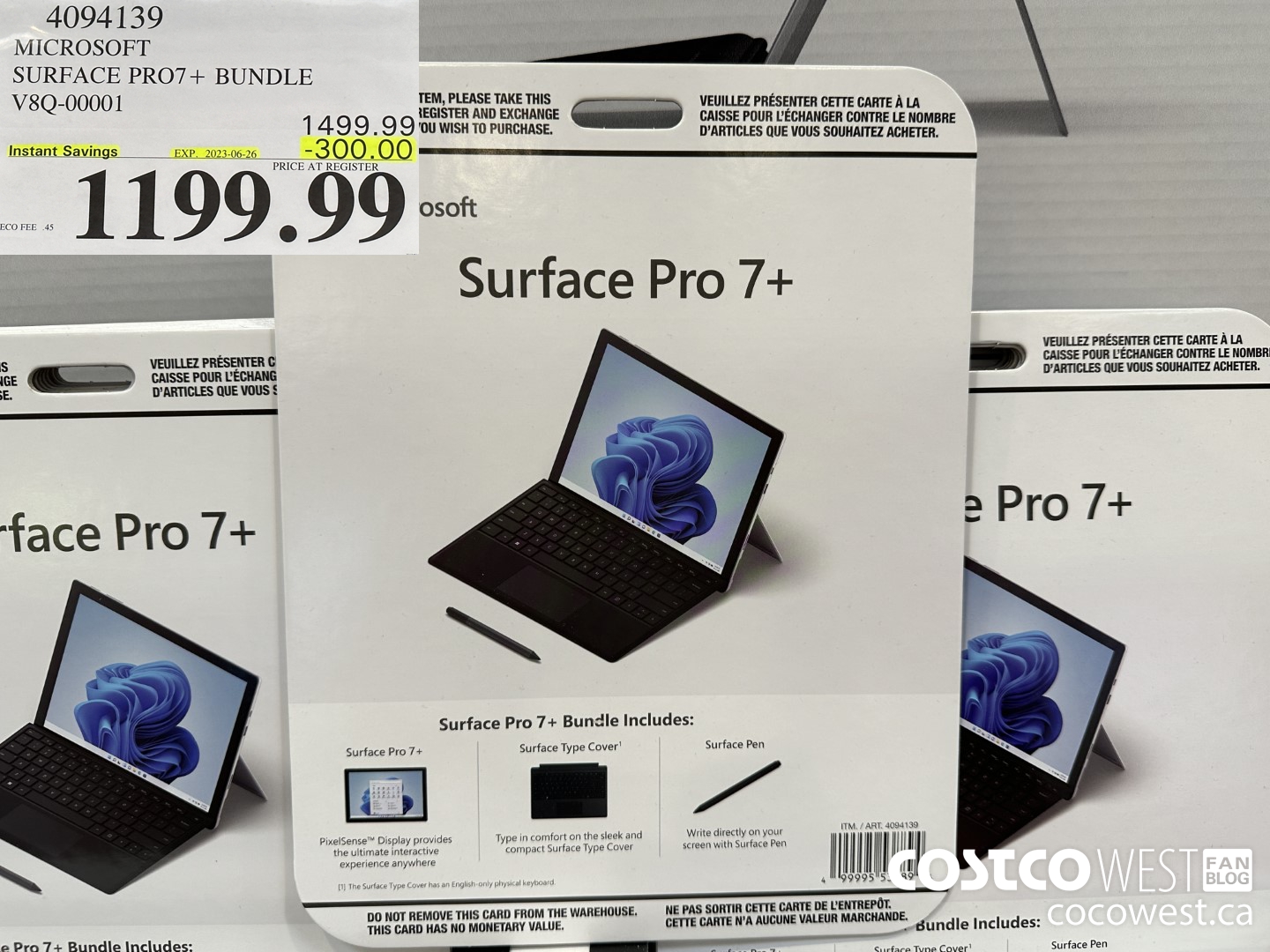 4094139 MICROSOFT SURFACE PRO7+ BUNDLE V8Q-00001 ($300.00 INSTANT SAVINGS EXPIRES ON 2023-06-26) $1199.99
