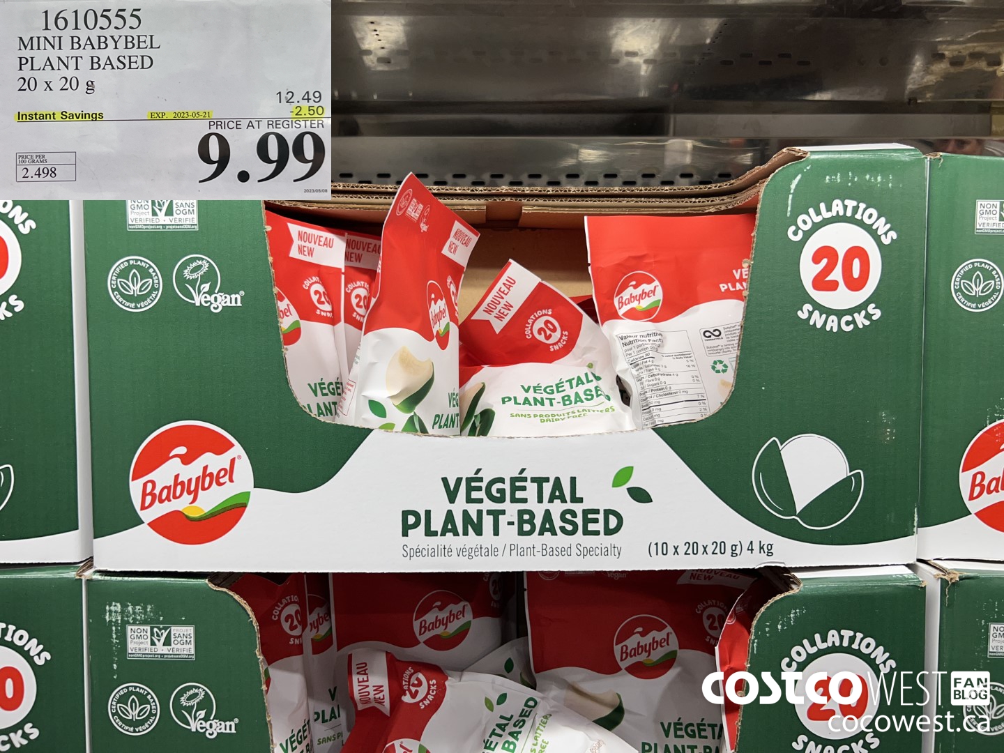 1610555 MINI BABYBEL PLANT BASED 20 X 20 G ($2.50 INSTANT SAVINGS EXPIRES ON 2023-05-21) $9.99