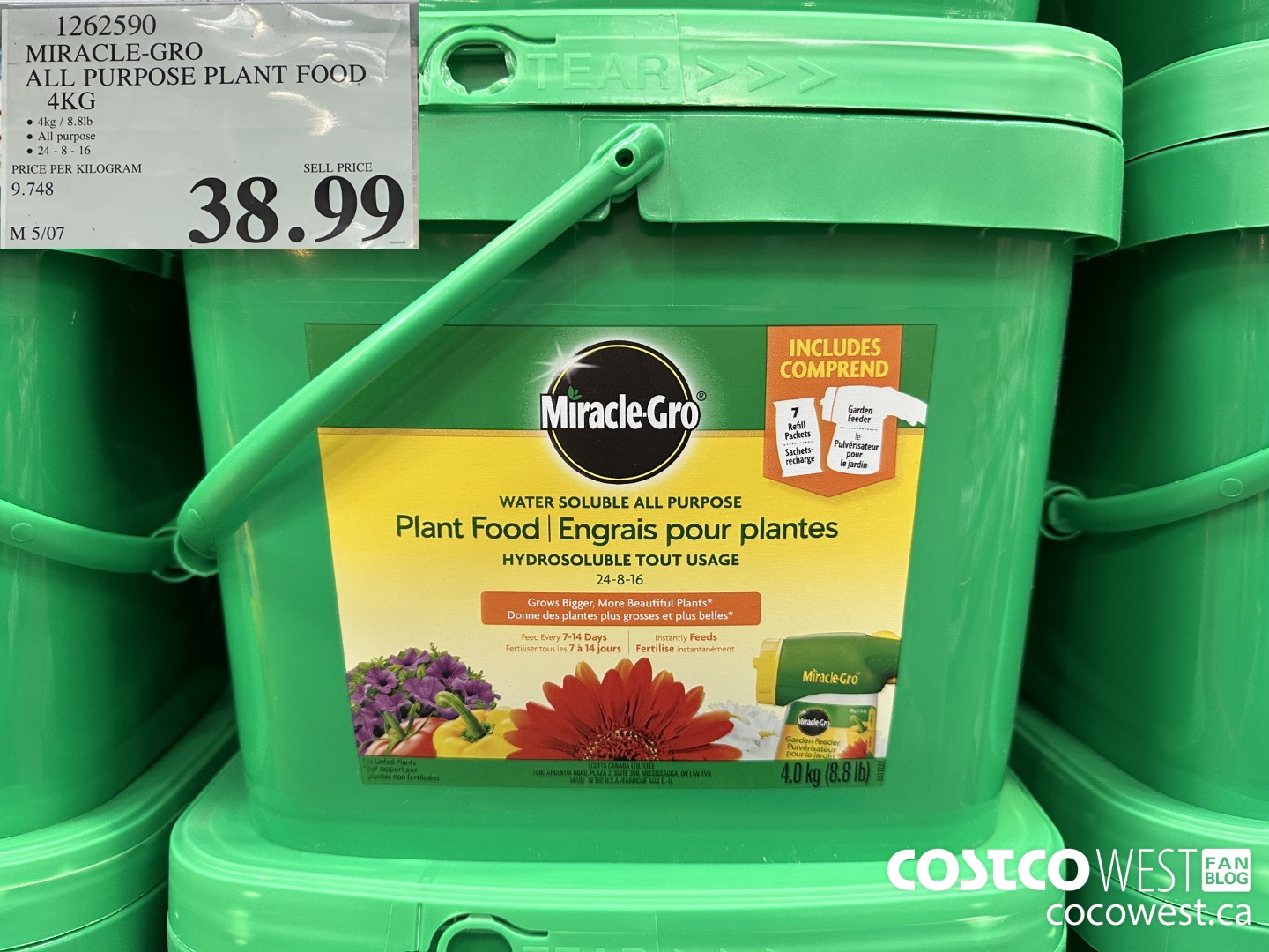 1262590 MIRACLE-GRO ALL PURPOSE PLANT FOOD 4KG $38.99