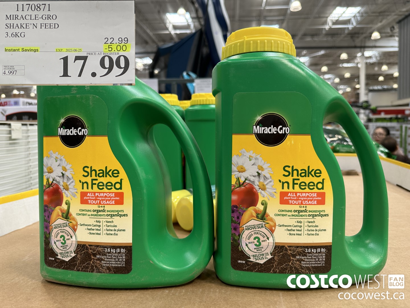 1170871 MIRACLE-GRO SHAKE'N FEED 3.6KG ($5.00 INSTANT SAVINGS EXPIRES ON 2023-06-25) $17.99