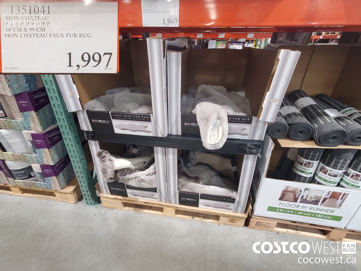 1351041 MON CHATEAU FAUX FUR RUG 60CM X 99CM $1997.00