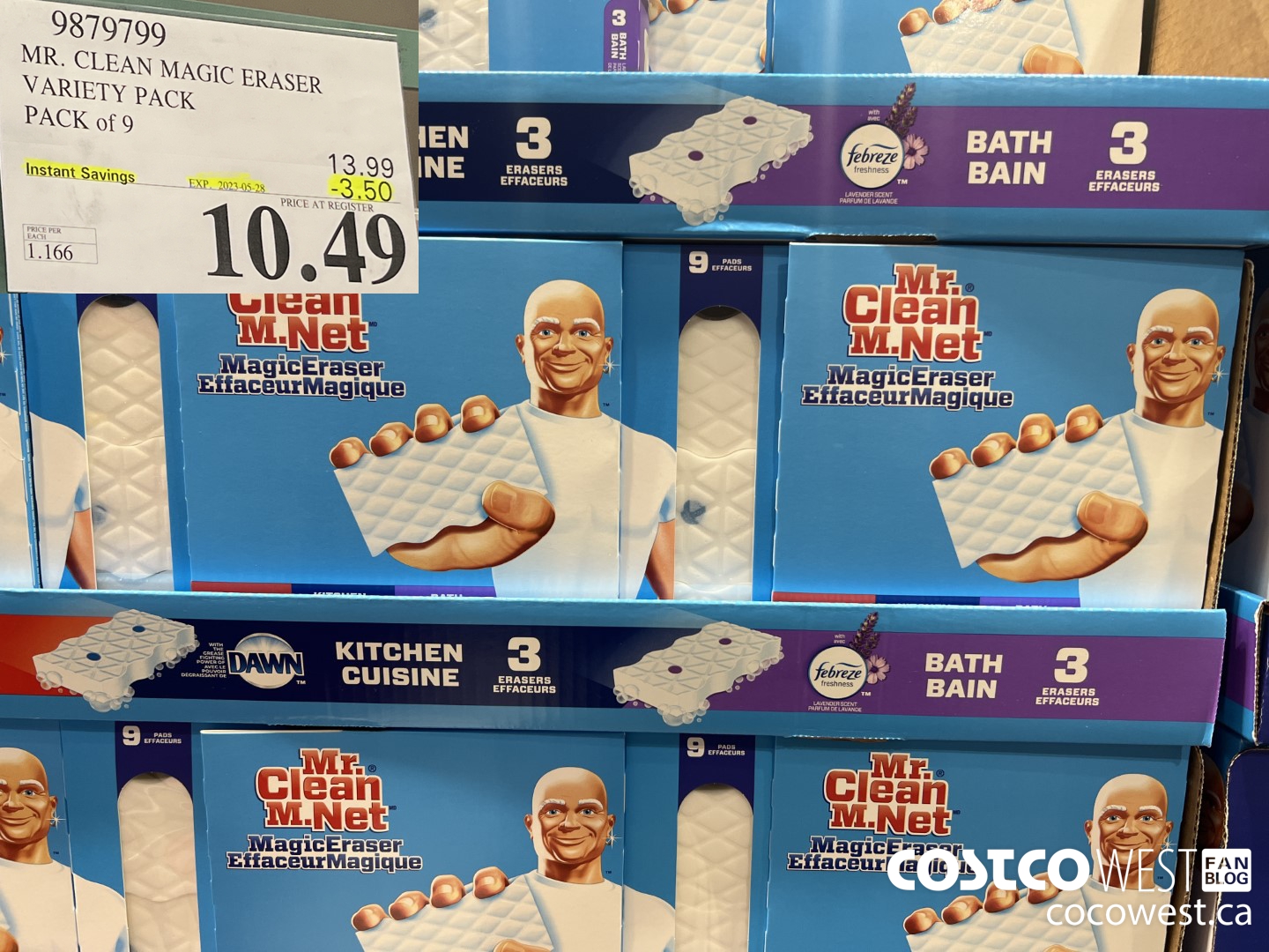 9879799 MR. CLEAN MAGIC ERASER VARIETY PACK PACK of 9 ($3.50 INSTANT SAVINGS EXPIRES ON 2023-05-28) $10.49