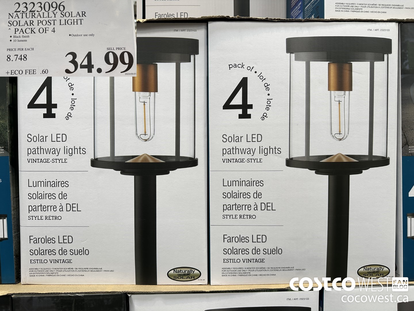 2323096 NATURALLY SOLAR SOLAR POST LIGHT PACK OF 4 $34.99