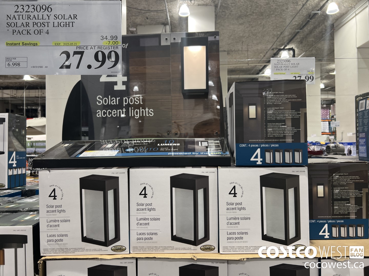 2323096 NATURALLY SOLAR SOLAR POST LIGHT PACK OF 4 ($7.00 INSTANT SAVINGS EXPIRES ON 2023-05-21) $27.99