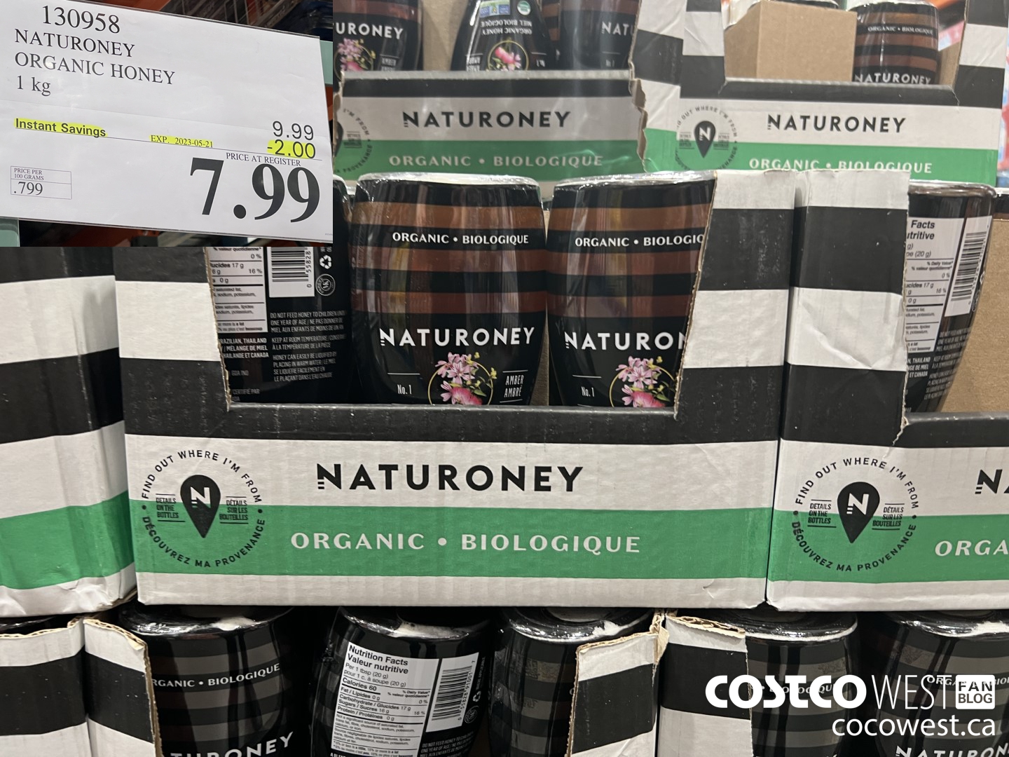 130958 NATURONEY ORGANIC HONEY 1 kg ($2.00 INSTANT SAVINGS EXPIRES ON 2023-05-21) $7.99