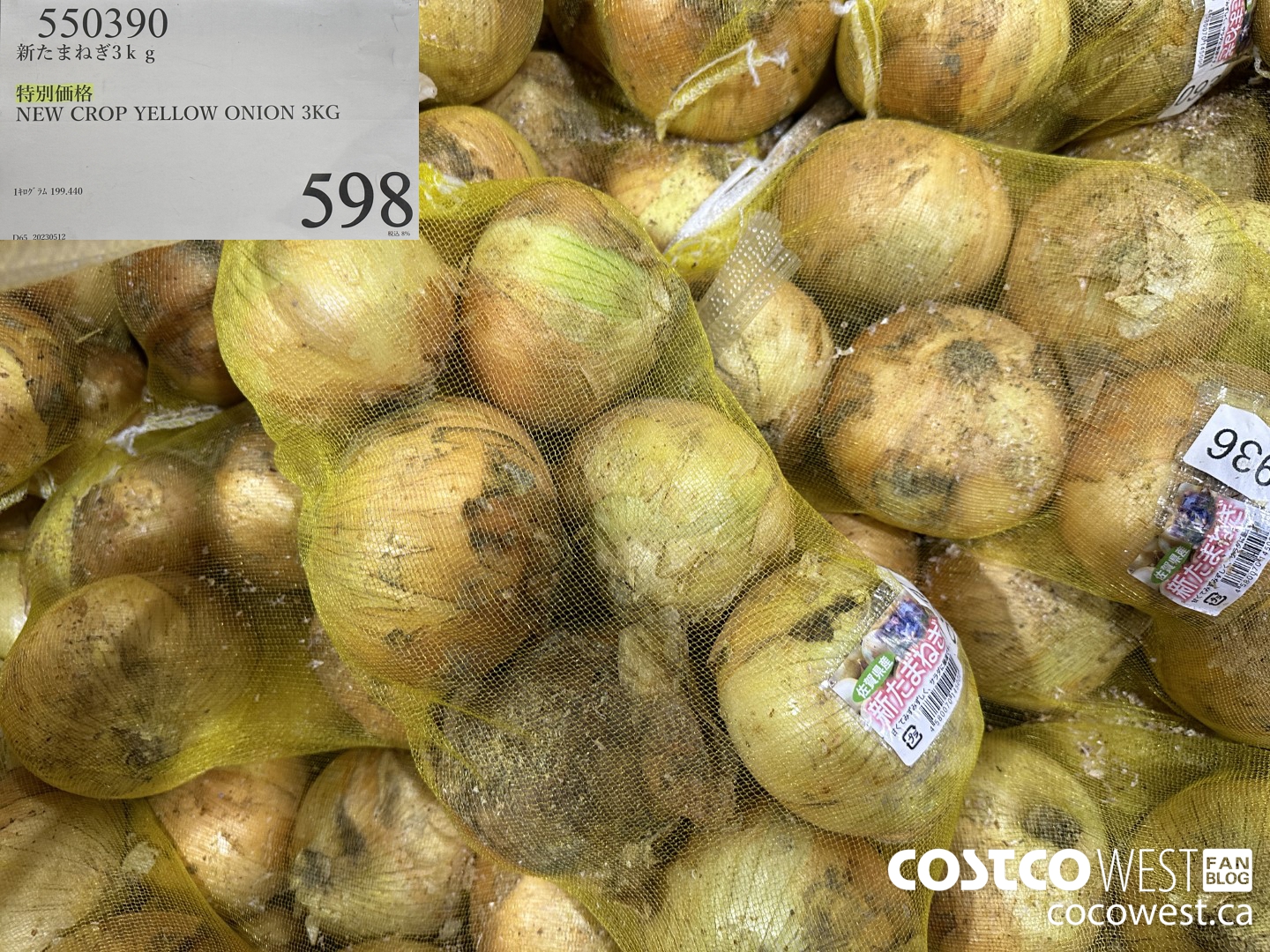 550390 NEW CROP YELLOW ONION 3KG $598.00