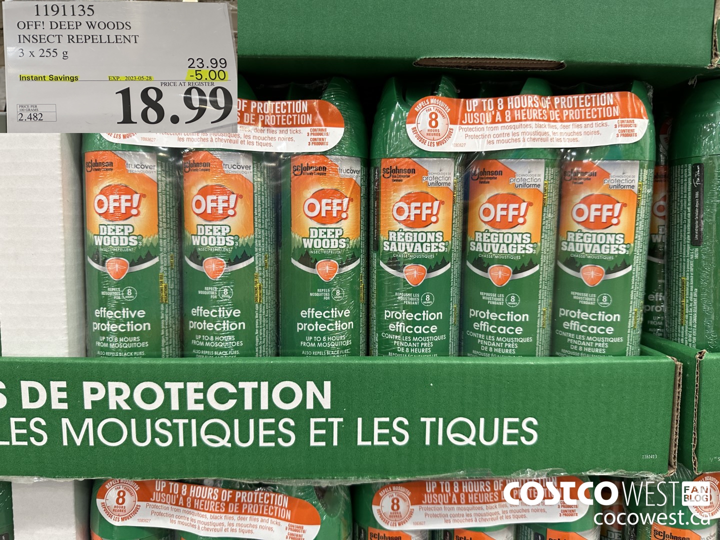 1191135 OFF! DEEP WOODS INSECT REPELLENT 3 x 255 g ($5.00 INSTANT SAVINGS EXPIRES ON 2023-05-28) $18.99