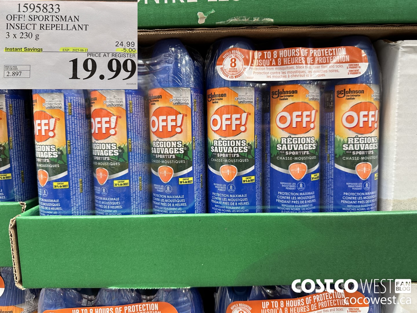 1595833 OFF! SPORTSMAN INSECT REPELLANT 3 X 230G ($5.00 INSTANT SAVINGS EXPIRES ON 2023-06-11) $19.99
