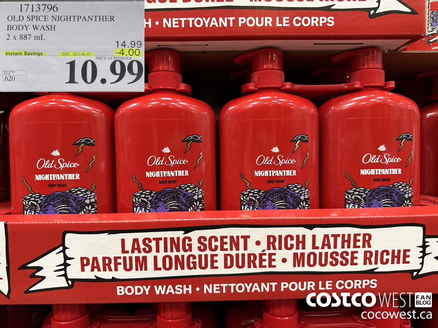 1713796 OLD SPICE NIGHTPANTHER BODY WASH 2 X 887 ML ($4.00 INSTANT SAVINGS EXPIRES ON 2023-06-25) $10.99