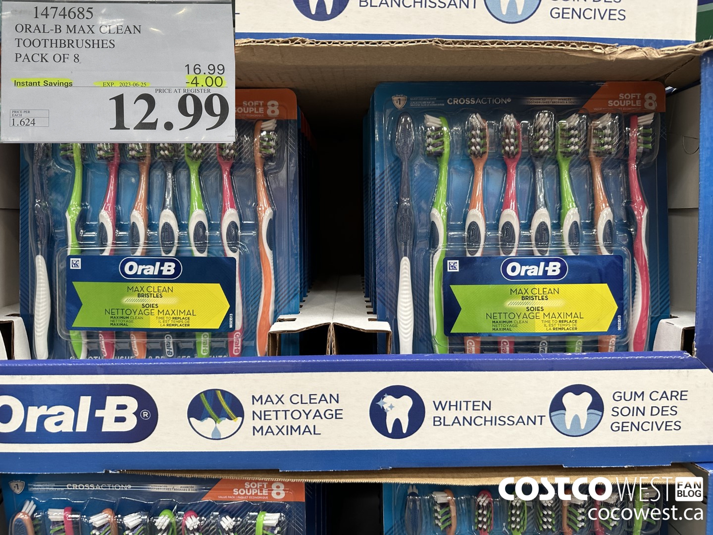 1474685 ORAL-B MAX CLEAN TOOTHBRUSHES PACK OF 8 ($4.00 INSTANT SAVINGS EXPIRES ON 2023-06-25) $12.99
