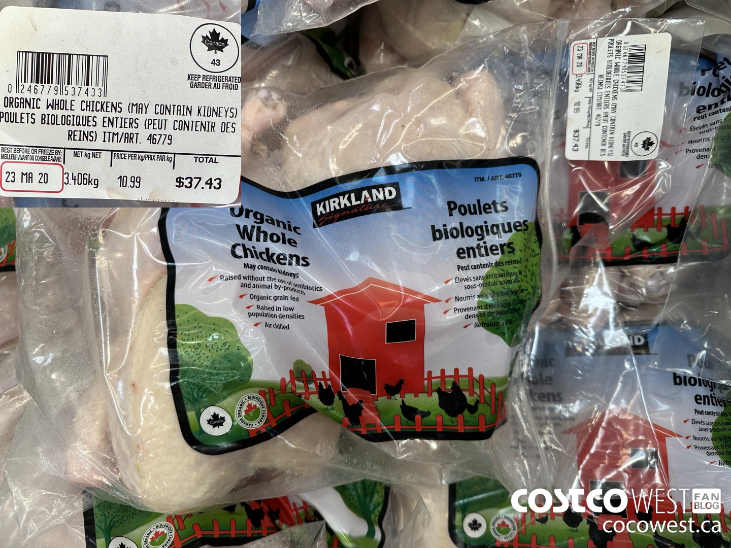 46779 ORGANIC WHOLE CHICKENS (MAY CONTAIN KIDNEYS) $10.99