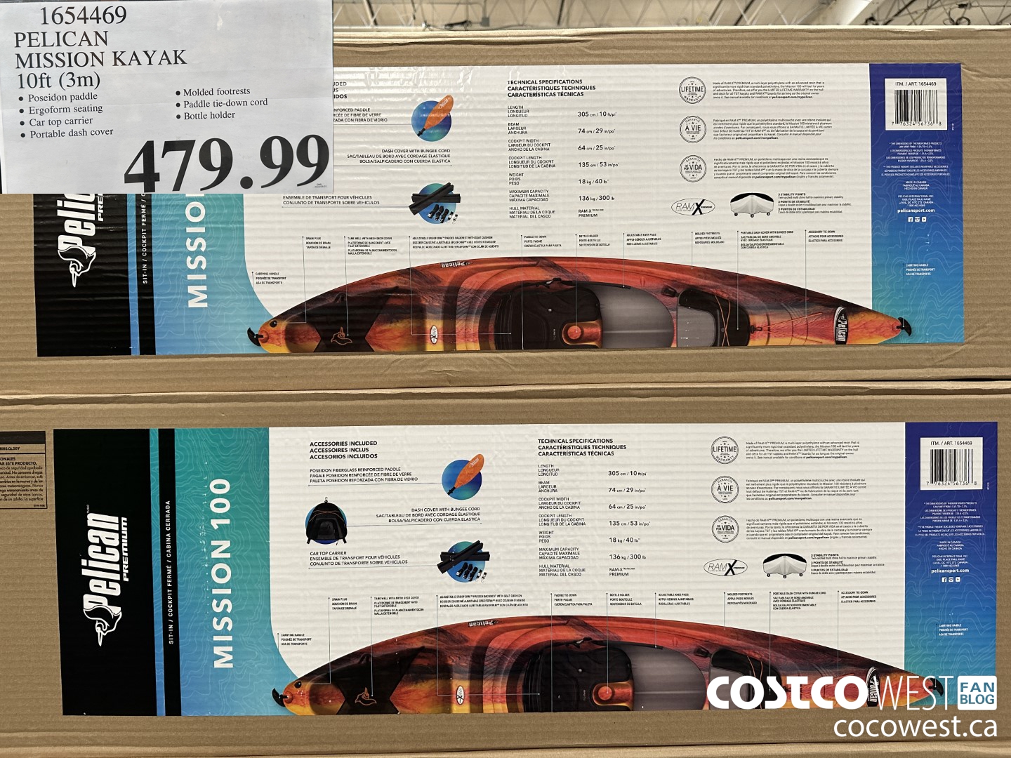 1654469 PELICAN MISSION KAYAK 10FT (3M) $479.99