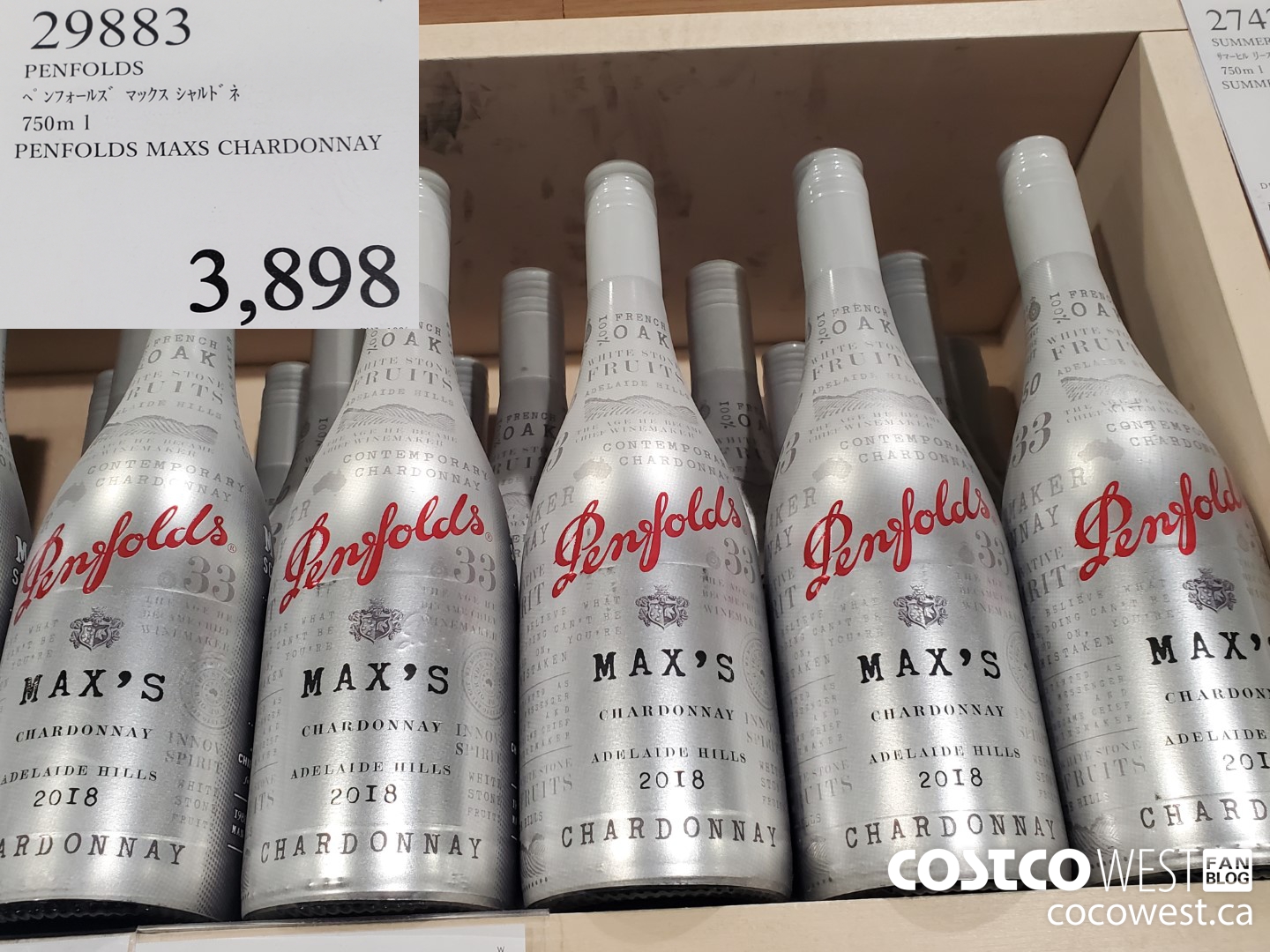29883 PENFOLDS MAXS CHARDONNAY 750ML $3898.00