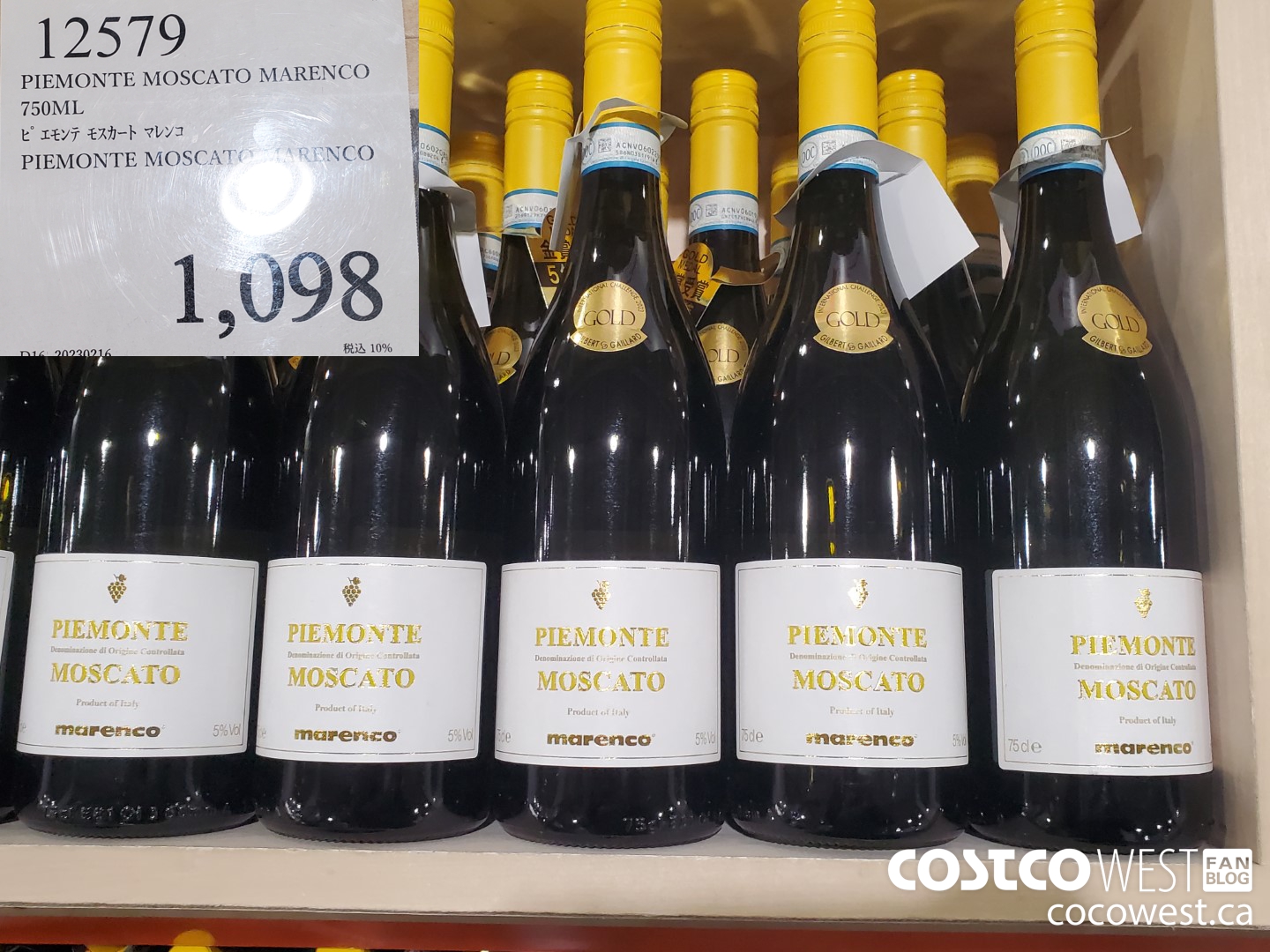 12579 PIEMONTE MOSCATO MARENCO 750ML $1098.00