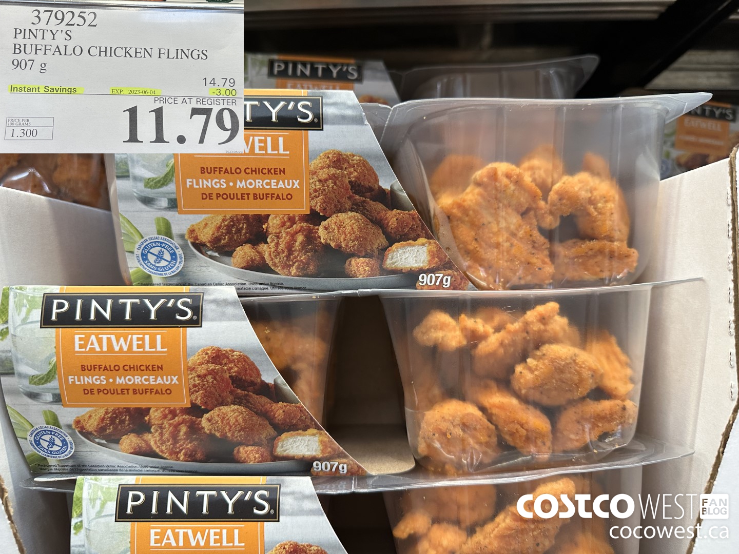 379252 PINTY'S BUFFALO CHICKEN FLINGS 907 g ($3.00 INSTANT SAVINGS EXPIRES ON 2023-06-04) $11.79