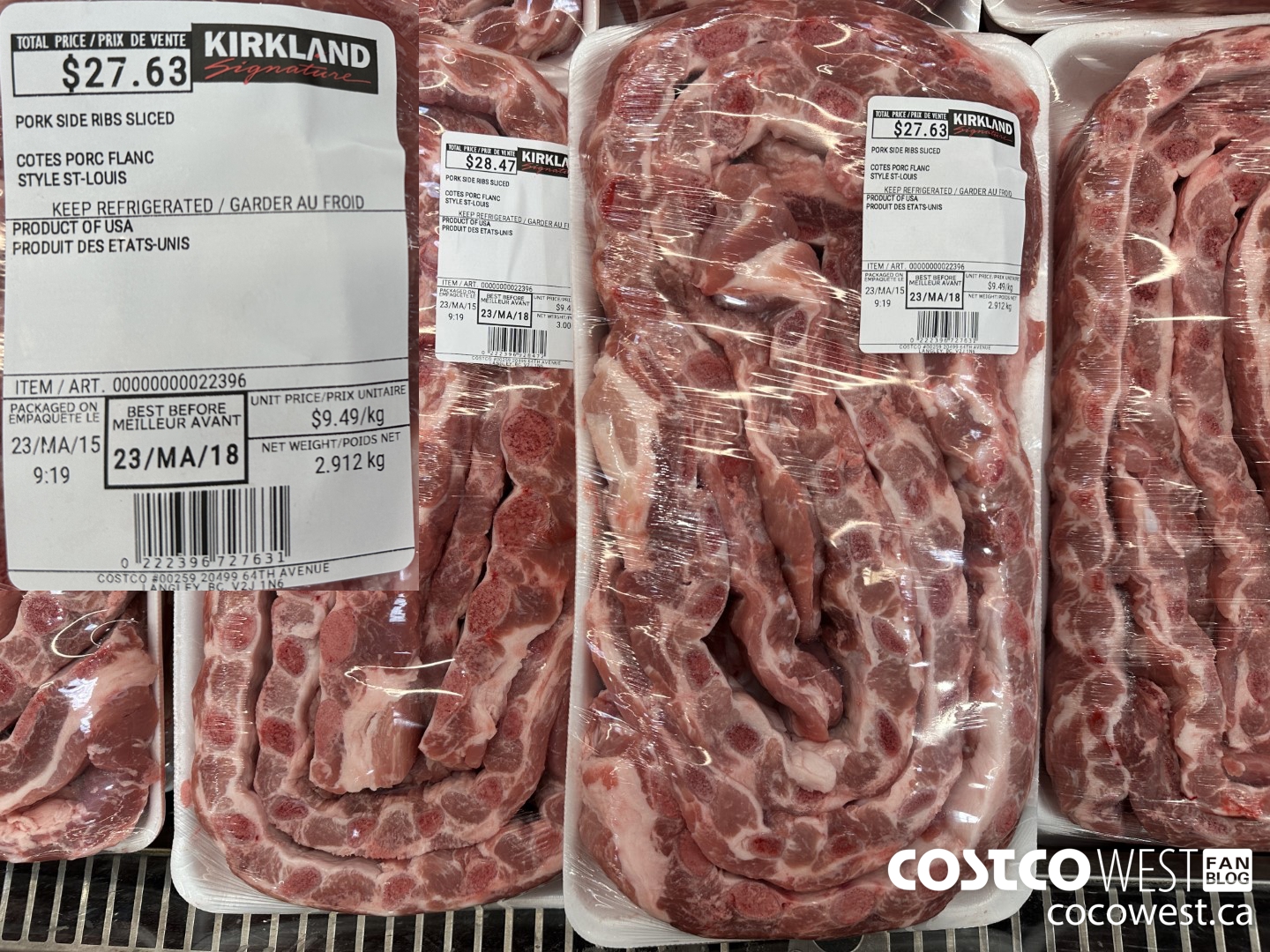 22396 PORK SIDE RIBS SLICED $9.49