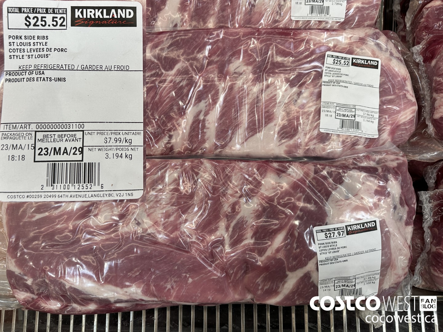 31100 PORK SIDE RIBS ST LOUIS STYLE $7.99